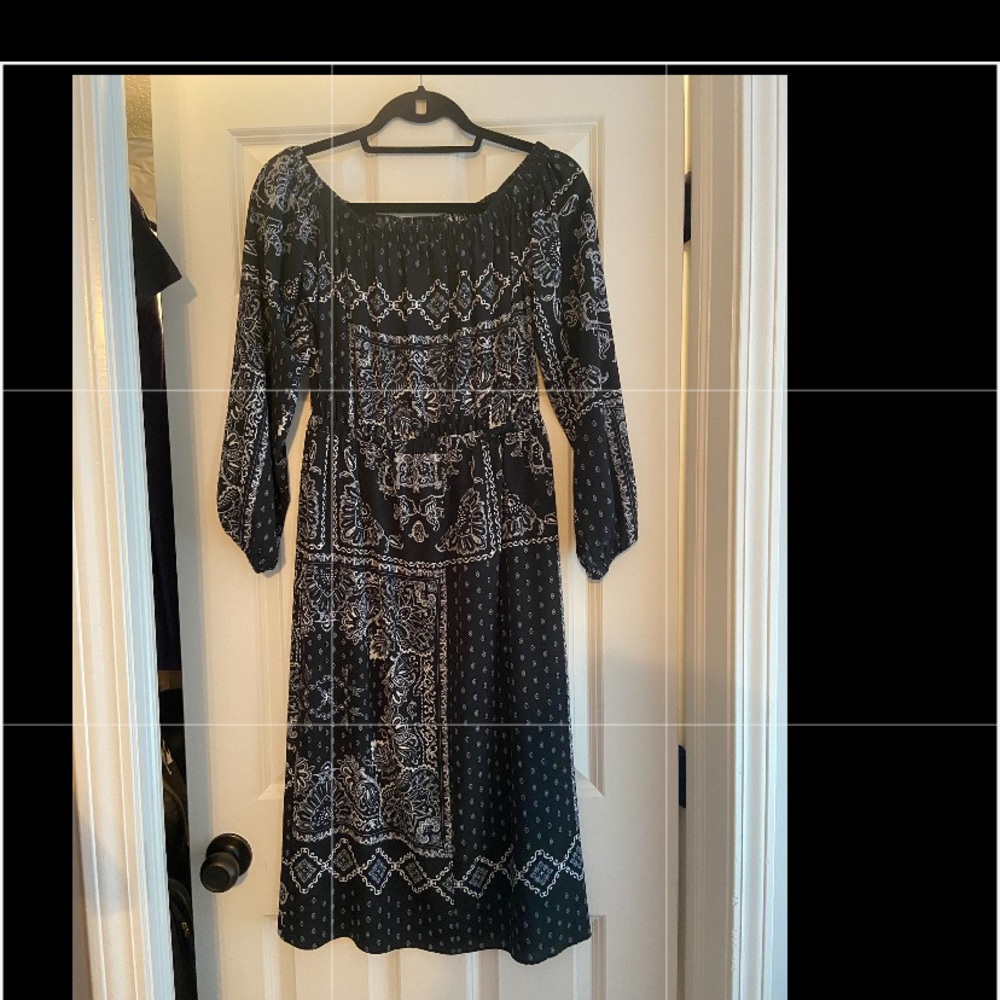 3/4 Sleeve All over Print Dress